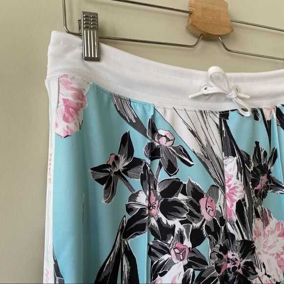 NIKE -Floral Femme Pink & Teal Ankle Track Pants - Picture 7 of 11